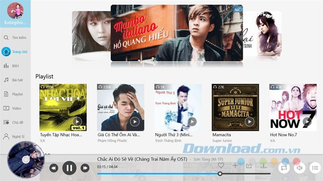Nghe nhạc theo Playlist