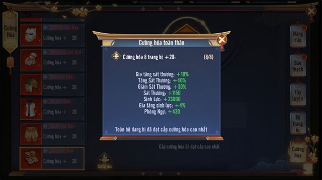 Cường hóa toàn thân trong Nhẫn Giả Vô Song