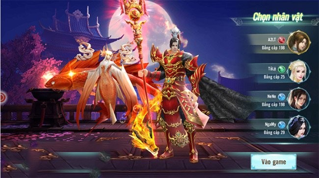 Chọn nhân vật trong Nhất Kiếm Giang Hồ