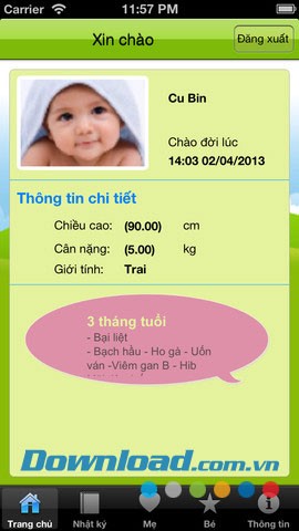 Nhật ký mặt trời bé thơ for iOS