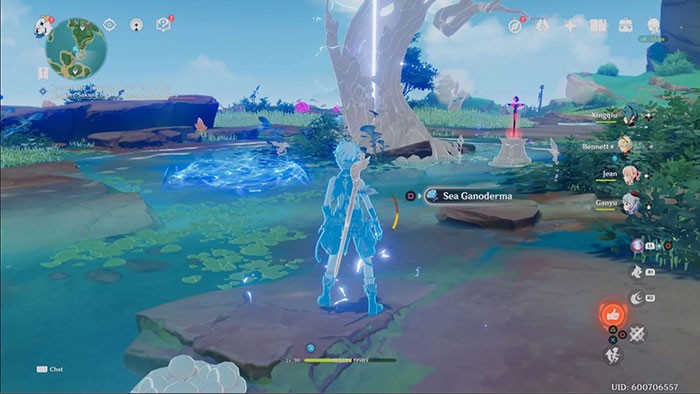 Sử dụng Elemental Sight để xác định các nguồn sét xung quanh cây Thunder Sakura