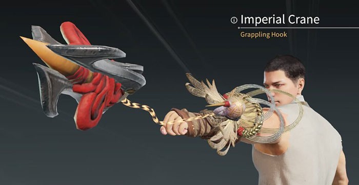 Móc grappling hook là công cụ quan trọng để đánh dấu kẻ thù