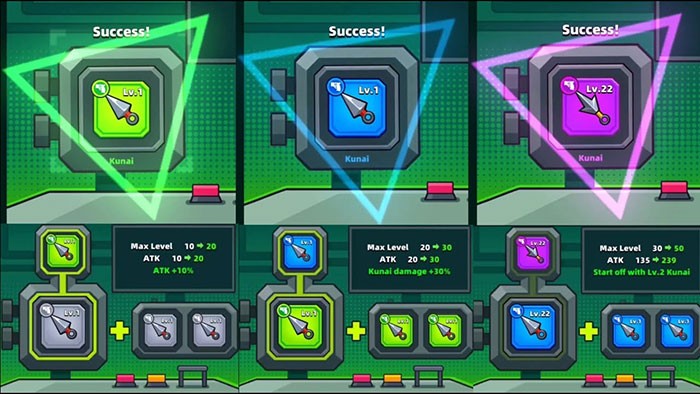 Kunai là vũ khí nên sử dụng khi chơi Chapter 1 của Survivor.io