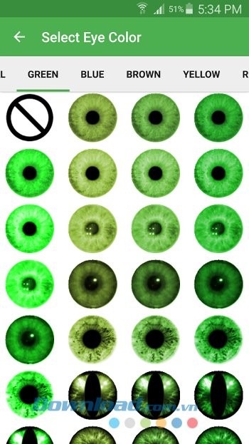 Thư viện màu mắt của NiceEyes