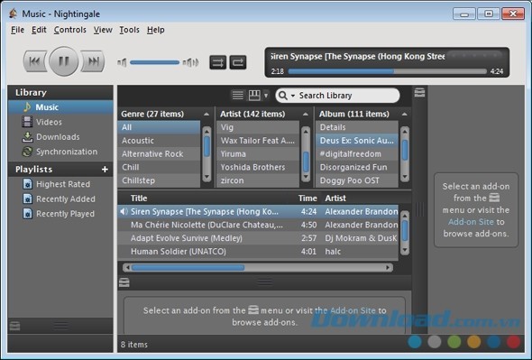 Nightingale cho Mac thiết kế giao diện có khả năng tùy biến cao