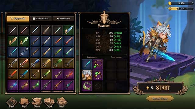 Tự do tùy chỉnh và trang bị vũ khí cho anh hùng của bạn