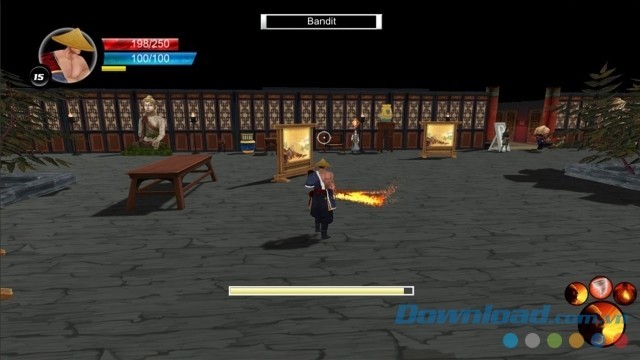 Sử dụng vũ khí rực lửa trong game hành động phiêu lưu nhập vai mới Ninja Avenger Dragon Blade cho máy tính