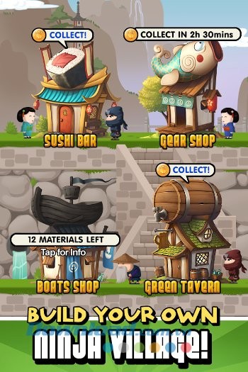 Xây làng Ninja trong game Ninja Fishing