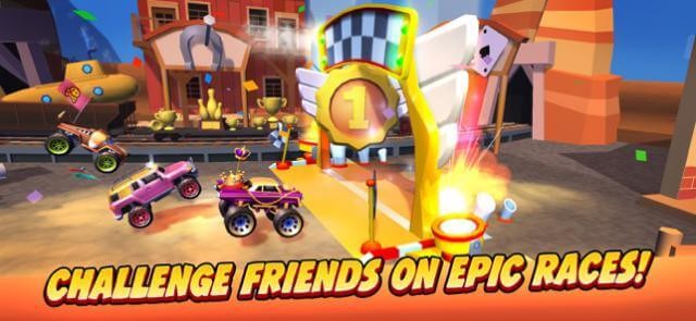 Thách thức bạn bè trong các cuộc đua hoành tráng trong game Nitro Jump Racing