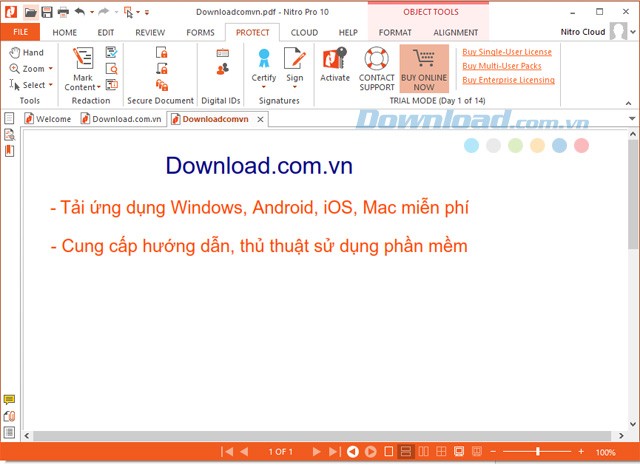 Các tính năng bảo vệ PDF