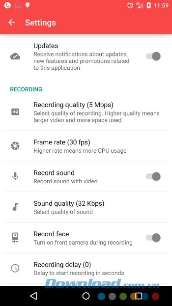 Các thiết lập cơ bản của NLL Screen Recorder