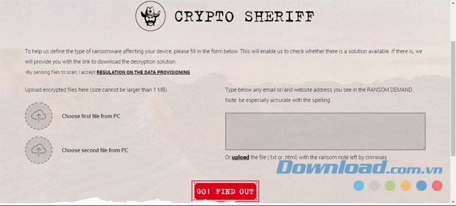 Giao diện chính của trang web No More Ransom chống phần mềm tống tiền