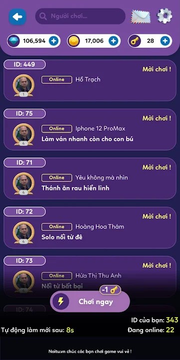 Chơi game Nối từ