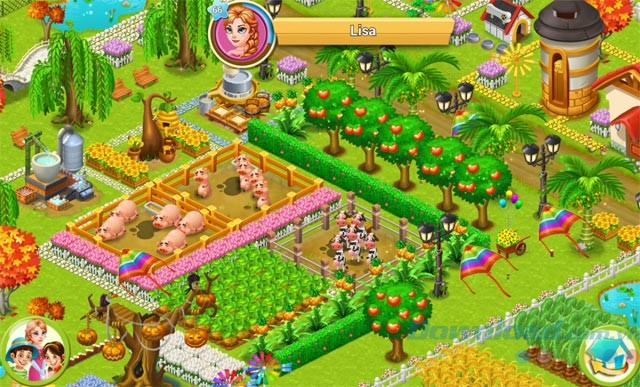 Giao diện chơi game Nông trại Việt