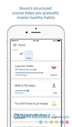 Noom Coach cho iOS cung cấp khóa học giảm cân