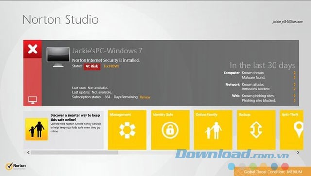 Thông tin về các sản phẩm Norton trên thiết bị khác