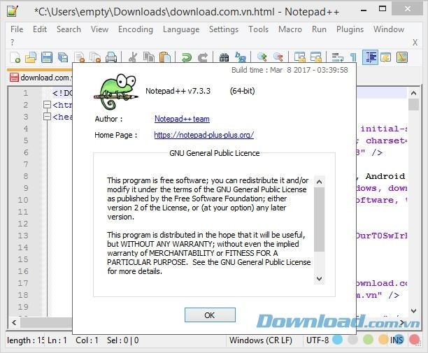 Download Notepad++ 7.3.3