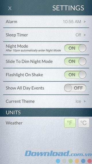 Thiết lập báo thức