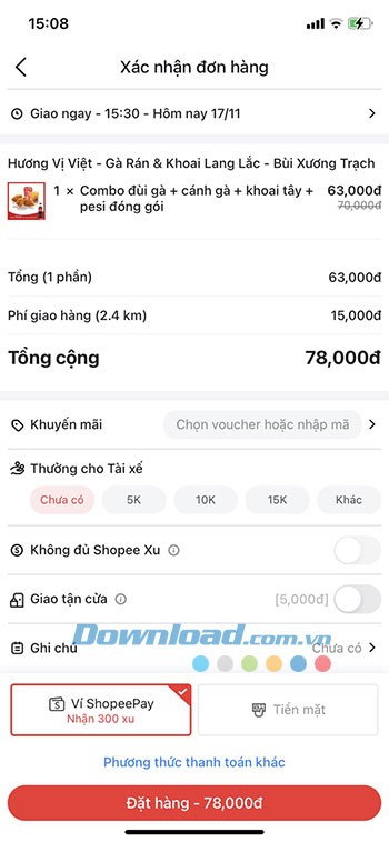 Đặt đồ ăn online