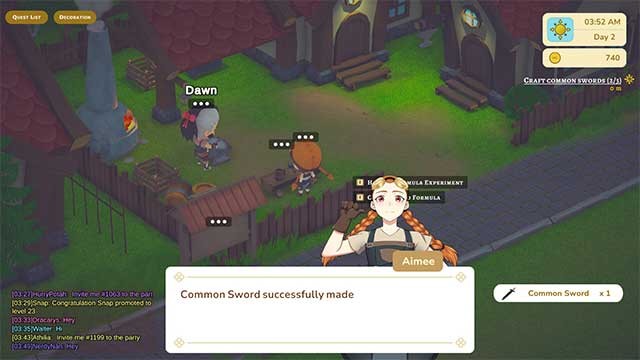 Với vai trò thợ rèn Aimee, bạn sẽ đảm bảo sự phát triển của trò chơi