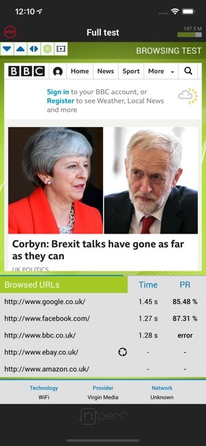 Xem tốc độ mạng khi duyệt web