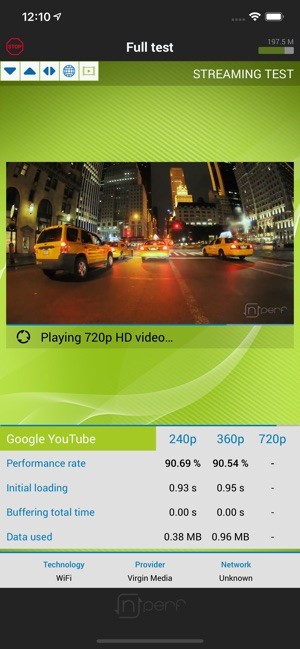 Xem tốc độ mạng khi phát video