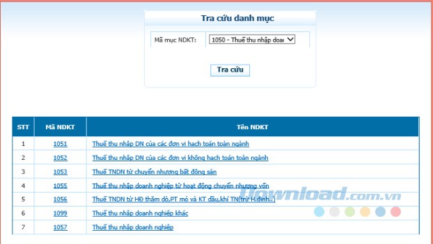 Tra cứu thông tin nộp thuế