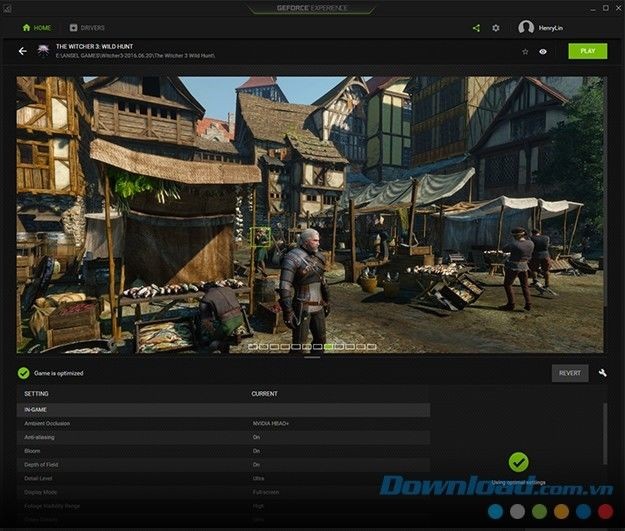 GeForce Experience tối ưu hóa cài đặt game
