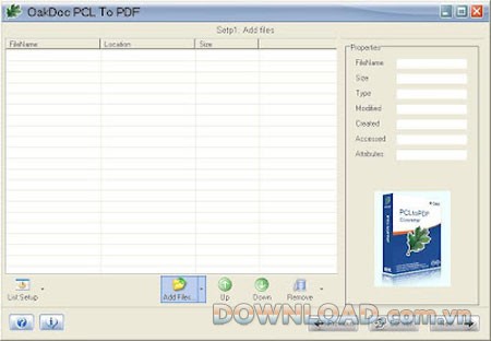OakDoc PCL to PDF Converter
