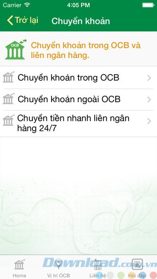 Chuyển khoản ngân hàng OCB