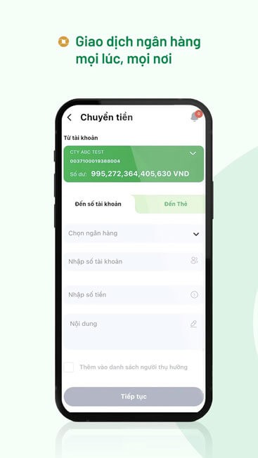 Giao dịch mọi lúc mọi nơi