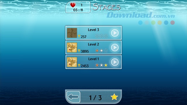 Các cấp độ đã được mở khóa