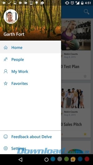 Bảng điều khiển Office Delve cho Android