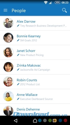 Office Delve cho Android hỗ trợ tìm kiếm theo danh bạ