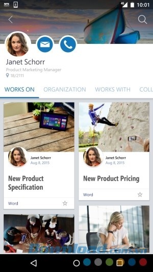 Office Delve cho Android phân tài liệu theo danh mục