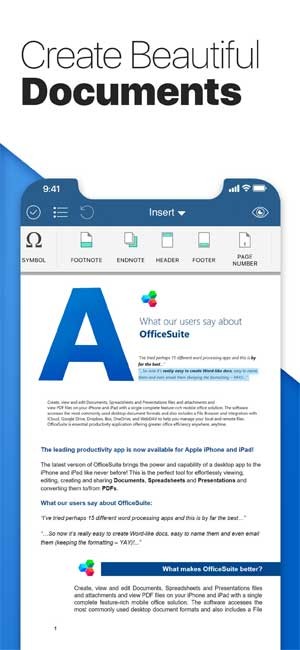 OfficeSuite & PDF editor cho iOS có thiết kế đẹp