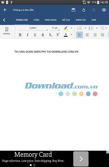 Giao diện Word trên OfficeSuite 8