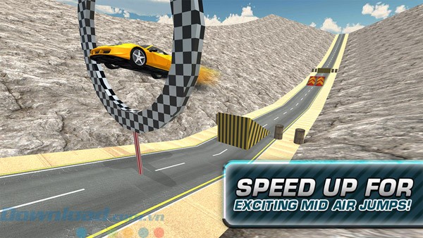 Bay qua các chướng ngại vật trong game Offroad Car Stunt