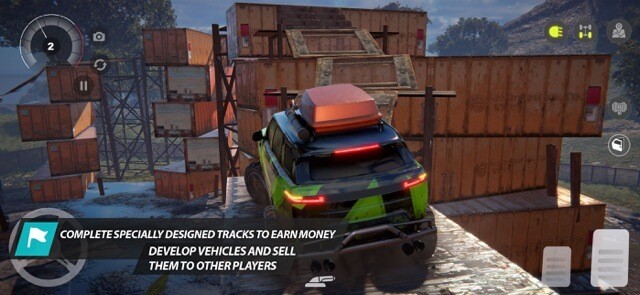 Thiết kế các cung đường đua, tùy chỉnh xe địa hình và bán để kiếm tiền trong Offroad League Online