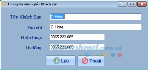 Tạo thông tin nhà nghỉ, khách sạn