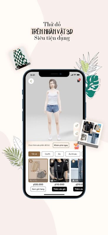 Thử đồ trên nhân vật 3D