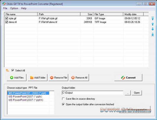 Okdo Gif Tif to PowerPoint Converter