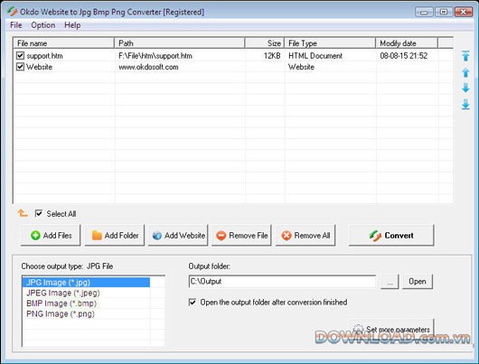 Okdo Website to Jpg Bmp Png Converter
