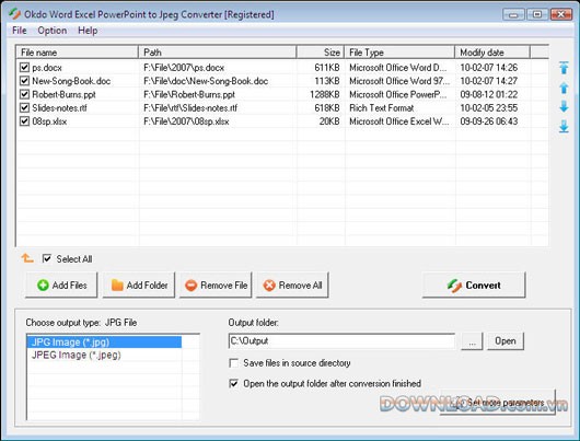 Okdo Word Excel PowerPoint to Jpeg Converter