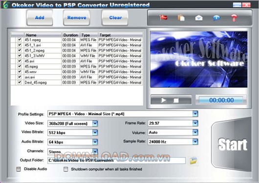 Okoker Video to PSP Converter
