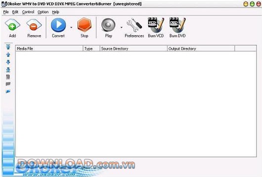 Okoker WMV to AVI DVD VCD MPEG Converter&Burner