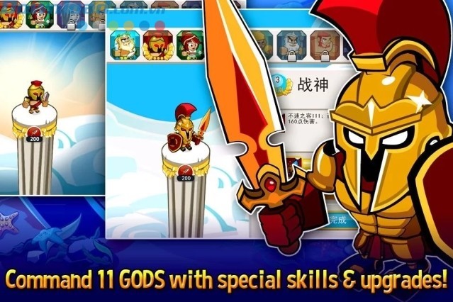 Chỉ huy 11 vị thần, tận dụng và nâng cấp kỹ năng của họ