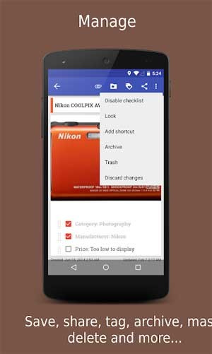 Lưu, chia sẻ, xóa ghi chú một cách nhanh chóng