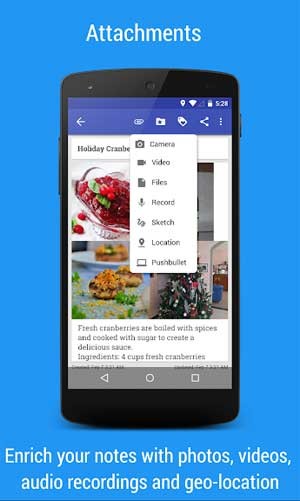 Chèn ảnh, video, audio vào file ghi chú