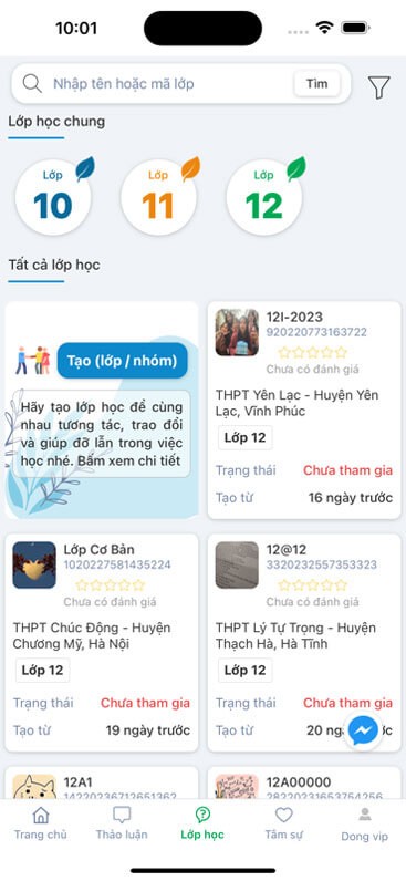 Hỗ trợ lớp học nhóm